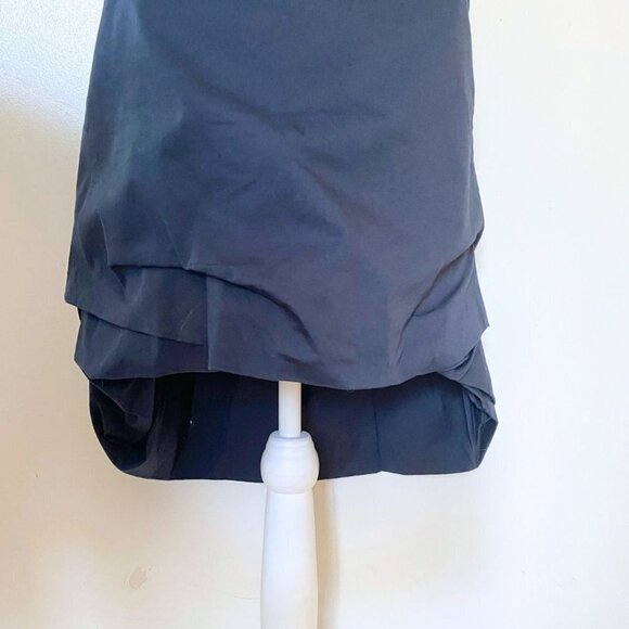 MELOW BY MELISSA BOLDUC NAVY HIGH RISE BUBBLE HIGH LOW MIDI SKIRT - 6 - Picture 5 of 9
